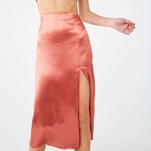 Forever 21 | Satin High-Slit Skirt